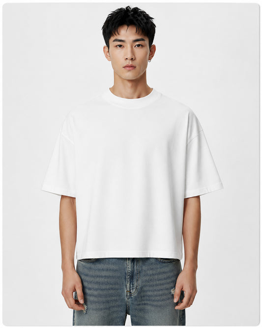 260 GSM Boxy Cropped Cotton T-Shirt