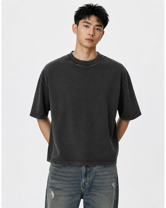 260 GSM Cropped Boxy Washed Cotton T-Shirt Sample