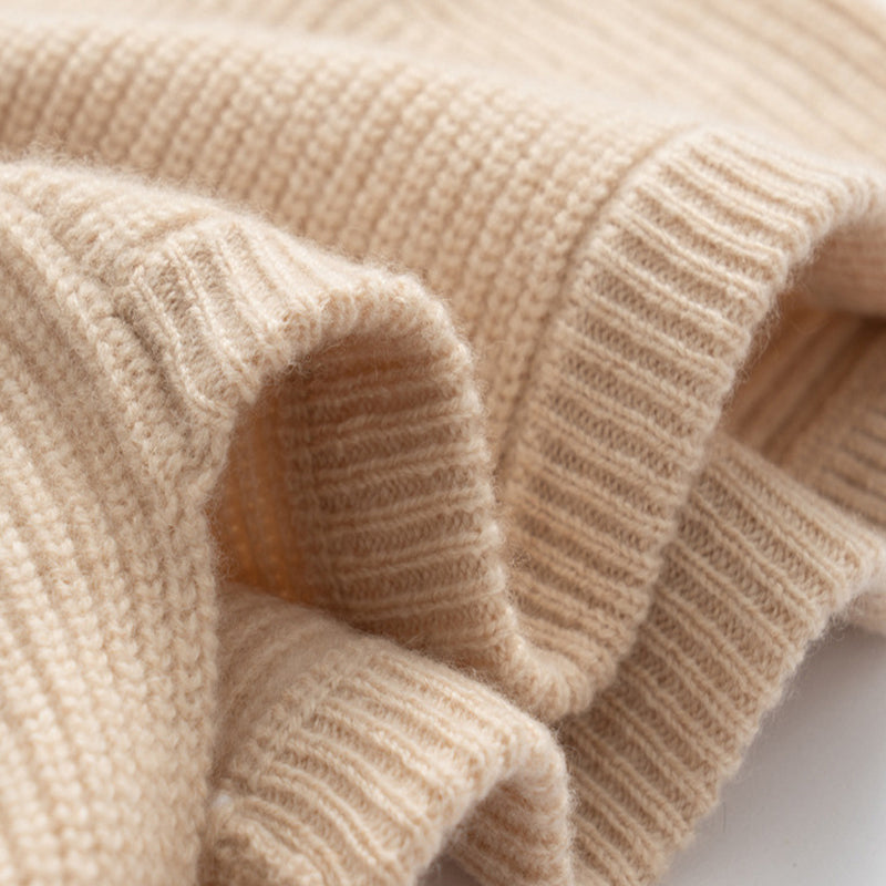 Sample TBH002 Cashmere Balaclava Knit Hood Hat – Integrated Neck Warmer Beanie