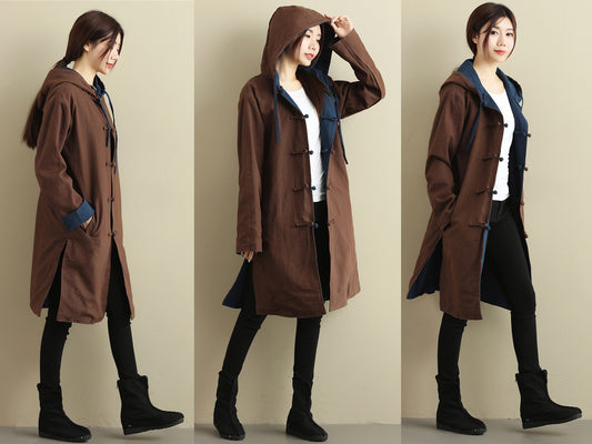 Sample TBL002 Cotton Linen Reversible Trench Coat