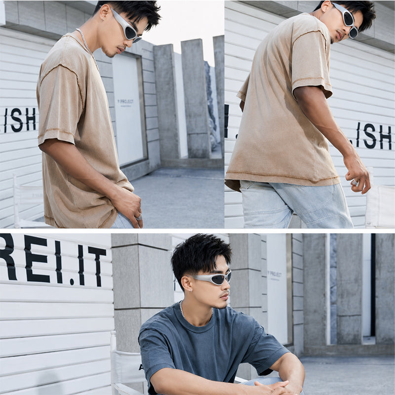 Vintage Washed 240 GSM Oversized Cotton T-Shirt Sample