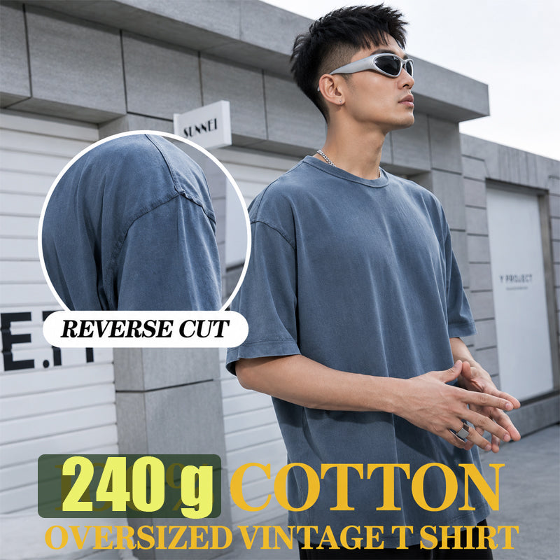 Vintage Washed 240 GSM Oversized Cotton T-Shirt Sample
