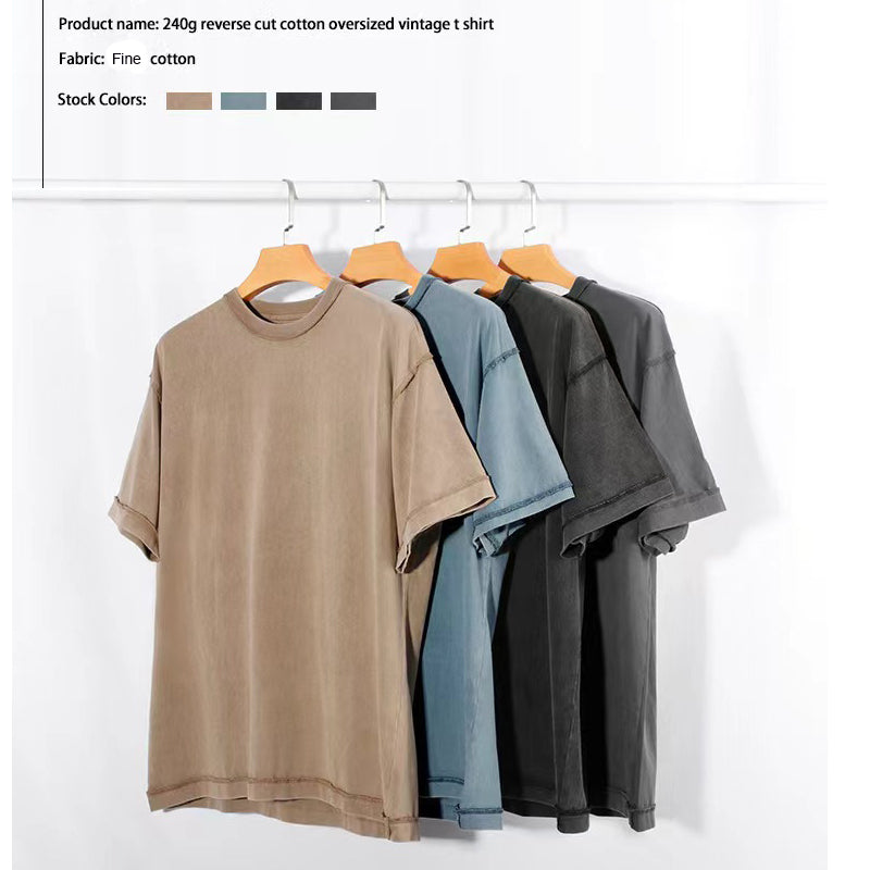 Vintage Washed 240 GSM Oversized Cotton T-Shirt Sample