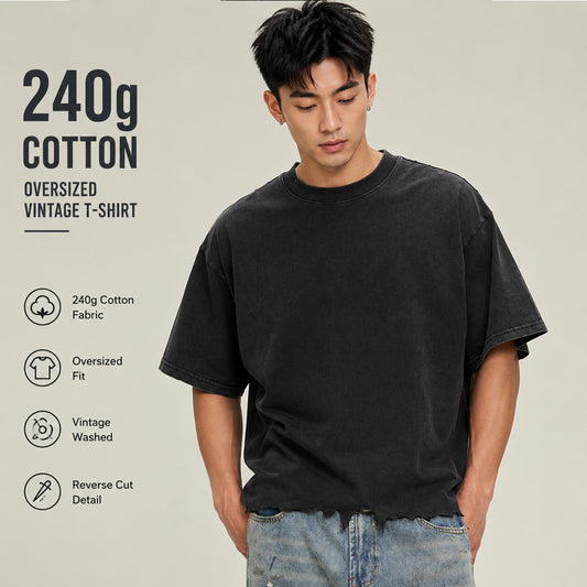 Distressed Vintage Boxy Cotton T-Shirt Sample